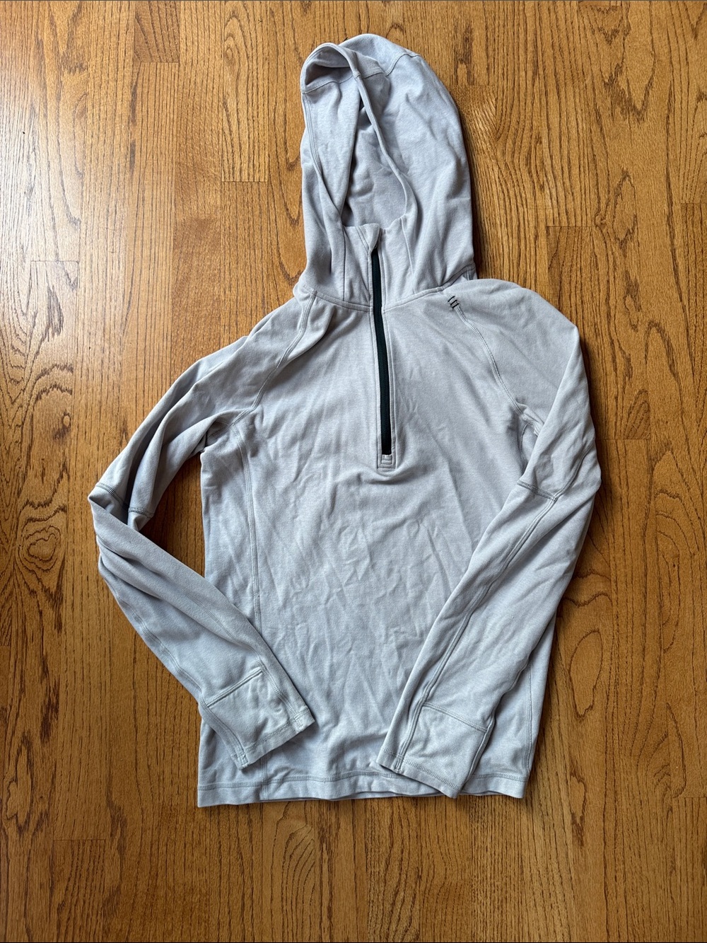 lululemon athletica Light Gray Zip-Up Hooded Pullover